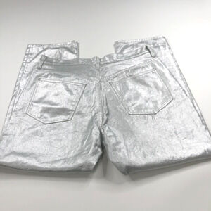 Madewell 90's Straight 33 (Fits 38W 29L) Mid Low High Rise Metallic Foil Jeans